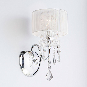 Бра с хрусталем 1*E14 40Вт хром IP20 Allata (2045/1 хром / белый) Eurosvet