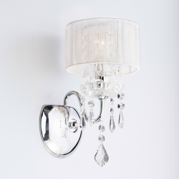 Бра с хрусталем 1*E14 40Вт хром IP20 Allata (2045/1 хром / белый) Eurosvet