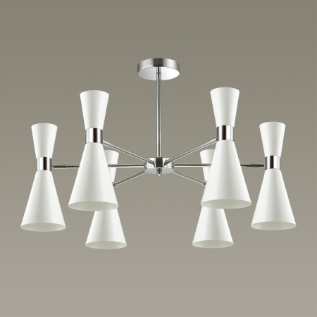 Люстра потолочная E14 6*60W 220V QUINN хром/матовый белый LUMION