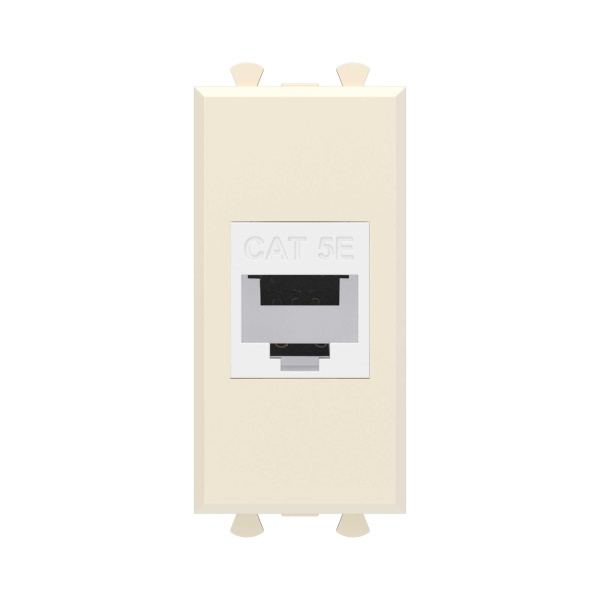 Компьютерная розетка RJ-45 без шторки модульная, кат.5е, "Avanti", "Ванильная дымка", 1 модуль DKC Компьютерная розетка RJ-45 без шторки модульная, кат.5е, "Avanti", "Ванильная дымка", 1 модуль DKC