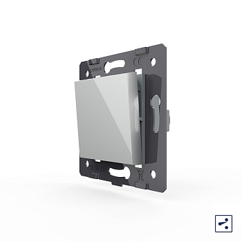 Одноклавишный проходной механический выключатель, цвет серый (механизм) Livolo