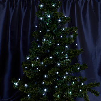 Св/д гирлянда Feron CL03 лин.4м +1.5м 230V 5000K, с контроллером, зеленый шнур