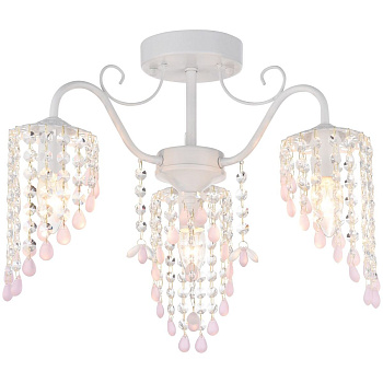 Люстра потолочная Белый/Прозрачный, Розовый E14 3*60Вт 328-007-03 VELANTE