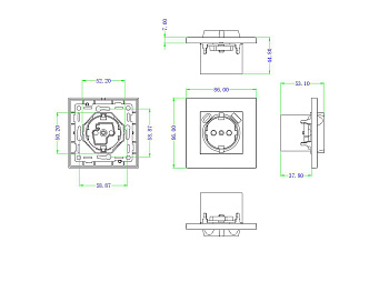Donel N96 Розетка Schuko с зарядным устройством USB A+C, с защитными шторками, Бронза, серия DT