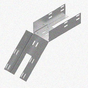 Лоток перфорированный КС 600х150-45 У3 для поворота трассы вниз на 45, окрашенный, S1,5