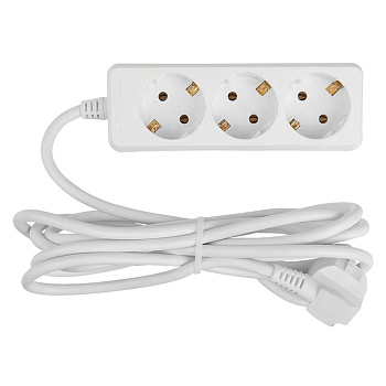 Удлинитель бытовой GES-16-3x100-3-5m, 16А, 3х1 мм2, 3 места, 5 метров, с заземлением, без выключателя A General