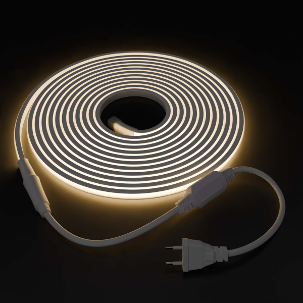 10-105 Комплект светодиодной ленты 220В НЕОН COB 11Вт/м, 650 лм/м, 4000К (д/б), 288д/м, 5м, IP65, с аксессуарами (сетевой шнур, заглушка - APEYRON