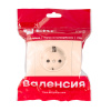Валенсия Розетка 1-местная с/з 16А кремовая с защ, штор, EKF