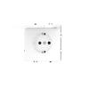Розетка встраиваемая Voltum S70 с заземлением, защитными шторками и крышкой 16А, (белый глянцевый)