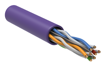 ITK Витая пара U/UTP кат.6 4х2х23AWG solid LSZH нг(А)-HF фиолетовый (305м)