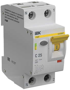 KARAT Устройство защиты от дугового пробоя c автоматическим выключателем 1P+N C 25A IEK