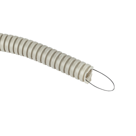 Труба гофр, ПВХ с протяжкой d16 мм (25 м) серая EKF-Plast