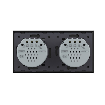 Сенсорный выключатель 4 клавиши (2-2), 2 поста Черный Livolo