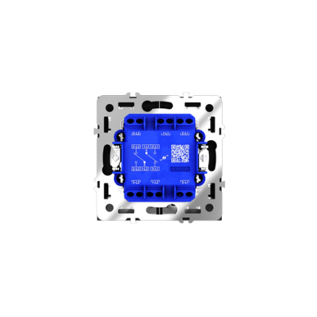 Проходной переключатель встраиваемый Voltum S70 двухклавишный с подсветкой 10А, (черный матовый)
