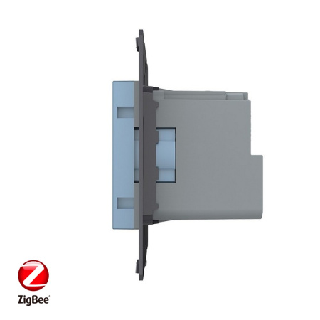 Розетка ZigBee (Wi-Fi) с з/з с защитными шторками 16A, цвет синий (механизм) Livolo