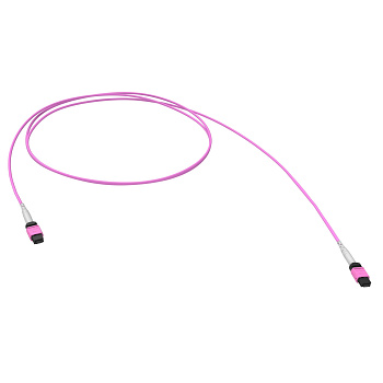 Оптический соединительный шнур 16 ОВ, 50/125 OM4, 1xMTP(16)f APC/1xMTP(16)f APC, тип В, 30 м DKC