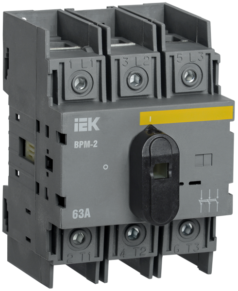 Выключатель-разъединитель модульный ВРМ-2 3P 63А IEK