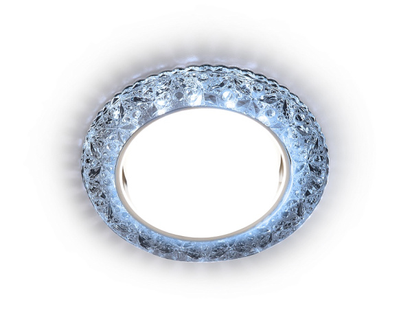 Встраиваемый точечный светильник со светодиодной лентой G308 CL/CLD хром/прозрачный GX53+3W(LED COLD) Ambrella Light