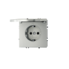 Розетка встраиваемая Voltum S70 с заземлением, защитными шторками и крышкой 16А, (сталь)