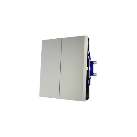 Проходной переключатель встраиваемый Voltum S70 двухклавишный 10А, (сталь)