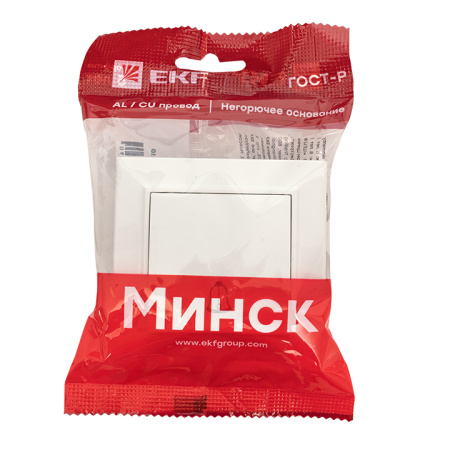 Минск Кнопка звонка СП, , 10А, белый EKF