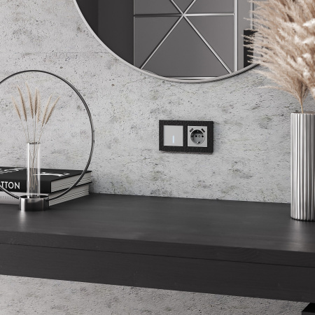 Сенсорный выключатель одноклавишный с подсветкой 1000 Вт (серебряный) СУ IP20 Werkel