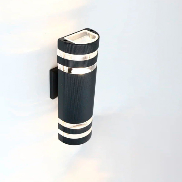 Фасадный светильник General GWL-2MR16-GU10-R-IP65 Черный с двойным боковым рассеивателем Потис