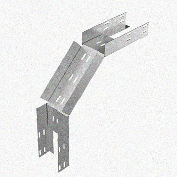Лоток замковый перфорированный КСЗ 600х80-90 УХЛ1 для поворота трассы вниз на 90, горячее цинкование, S1,5