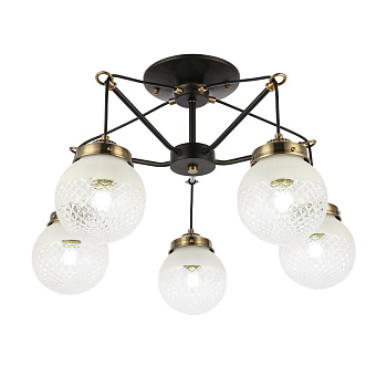 Светильник подвесной Черный, Бронза/Прозрачный, Белый E27 5*60Вт SLE110302-05 EVOLUCE