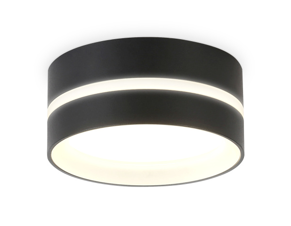 Светильник накладной TN5389 SBK/FR черный песок/белый матовый GX53 IP44 D85*41 Ambrella Light