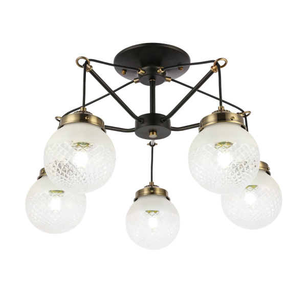 Светильник подвесной Черный, Бронза/Прозрачный, Белый E27 5*60Вт SLE110302-05 EVOLUCE