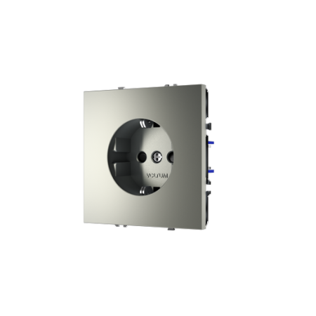 Розетка встраиваемая Voltum S70 с заземлением и защитными шторками, 16А, (сталь)