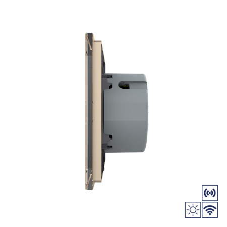 Сенсорный импульсный радиоуправляемый выключатель сухой контакт 1 клавиша 1 модуль Золотой Livolo