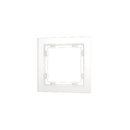 Рамка стеклянная Voltum S70 на 1 пост, (белый, матовый, стекло)