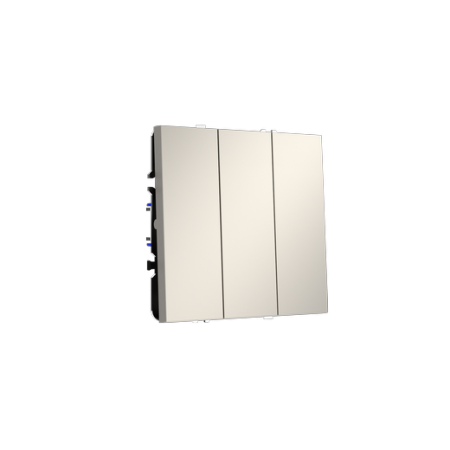 Выключатель встраиваемый Voltum S70 трехклавишный 10А, (кашемир)