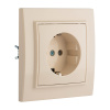 Минск Розетка 1-мест, СП с/з 16А бежевый с защ, штор, EKF