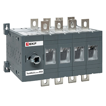 Рубильник 315A 4П реверсивный без рукоятки управления TwinBlock EKF