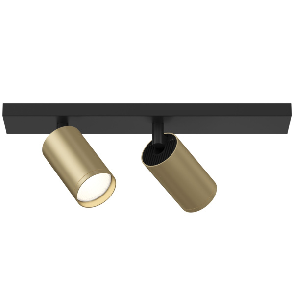 Потолочный светильник 2*GU10 10Вт Черный и Матовое золото IP20 FOCUS S C051CL-02BMG Technical