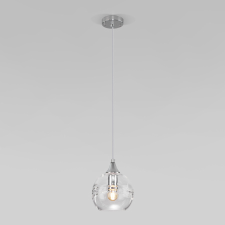 Подвесной светильник 1*E27 40Вт хром IP20 (50221/1 прозрачный) Eurosvet