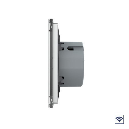 Сенсорный радиоуправляемый выключатель 2 клавиши 1 пост Серый Livolo