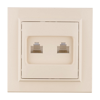 Минск Розетка RJ-45 2-местная СП бежевая EKF