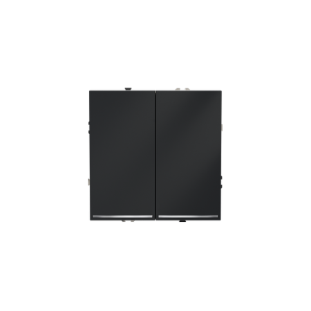 Выключатель встраиваемый Voltum S70 двухклавишный с подсветкой 10А, (графит)