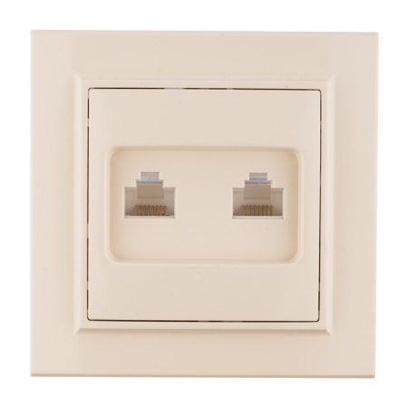 Минск Розетка RJ-45+Phone СП бежевый EKF Минск Розетка RJ-45+Phone СП бежевый EKF