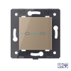 Двухклавишный сенсорный выключатель Quadro 12/24В с радиоупр., цвет золотой (механизм) Livolo