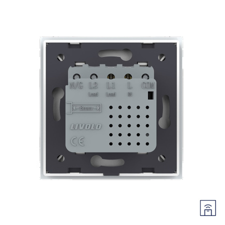 Одноклавишный сенсорный выключатель Module с функцией радиоуправления, цвет белый Livolo