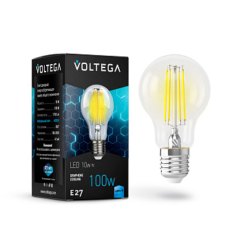 Лампа св/д E27 10Вт 4000K Прозрачный General purpose bulb 7101 Voltega
