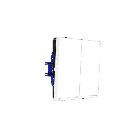 Выключатель встраиваемый Voltum S70 двухклавишный с подсветкой 10А, (белый матовый)