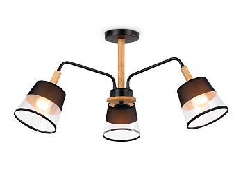 Светильник подвесной TR4740/3 BK/LW черный/светлое дерево E27/3 max 40W D760*350 Ambrella Light