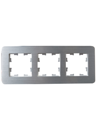 BRITE Рамка 3-мест. РУ-3-1-Бр металл алюм. RE AL IEK