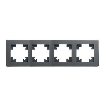 Рамка 4-местная, стекло, STEKKER, GFR00-7004-06, серия Катрин, графит